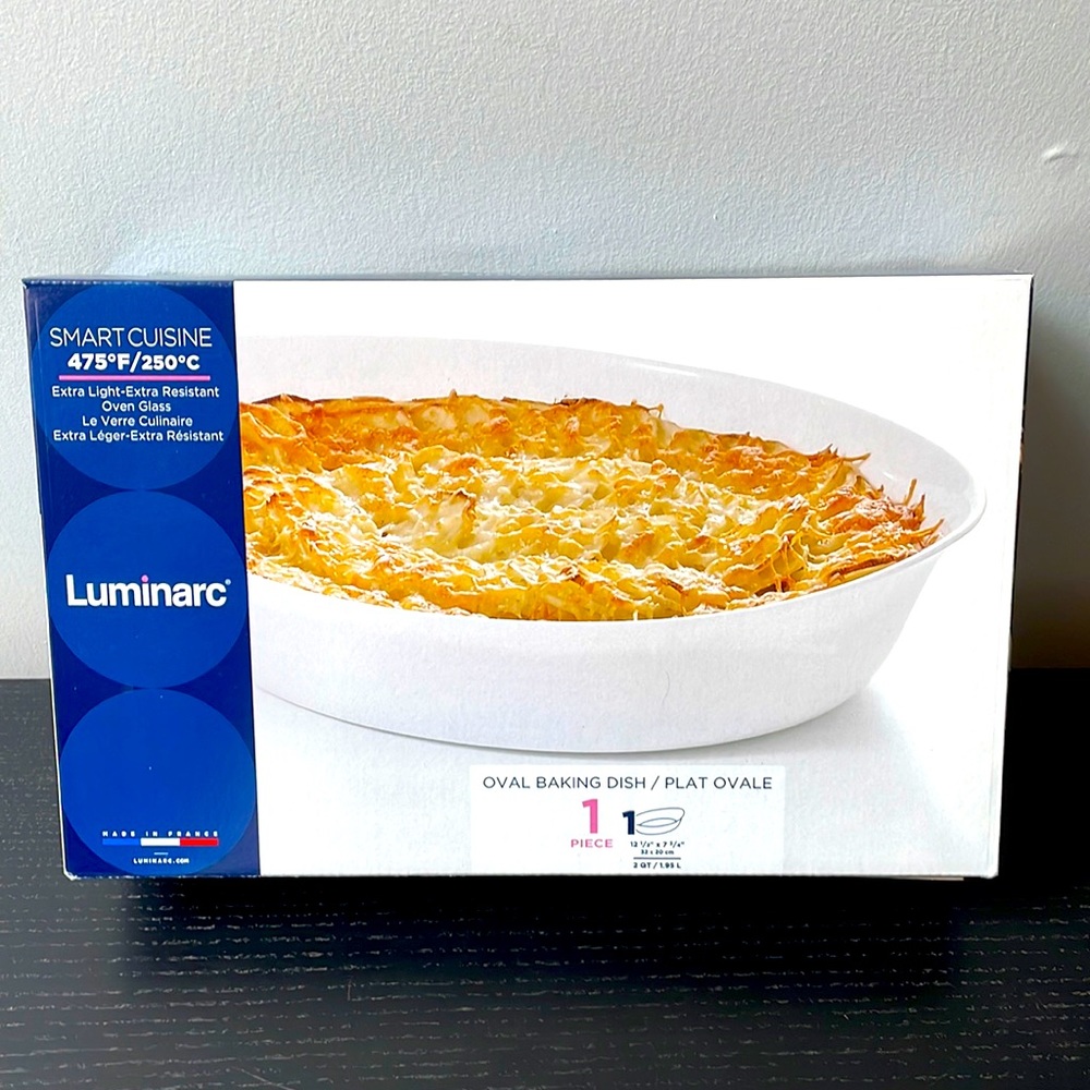 Luminarc oval baking dish new in box 1 piece - 1.95L 12 1/2 x 7 3/4” France